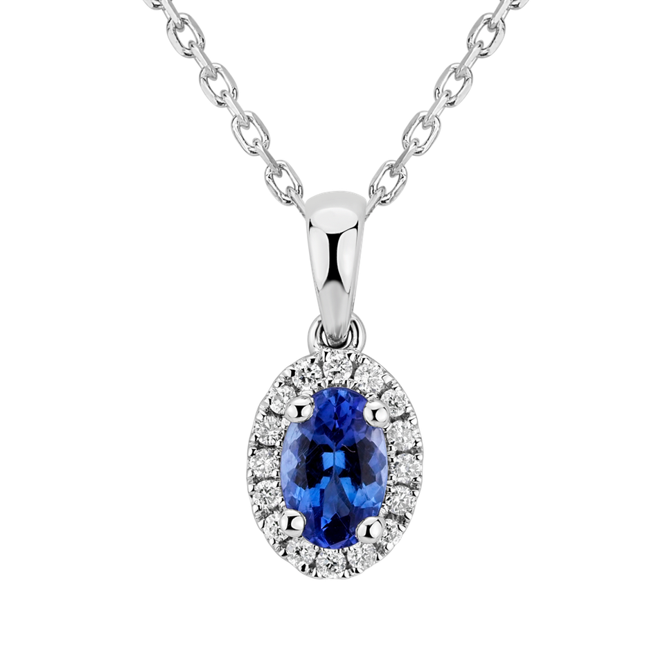 Diamond pendant with Tanzanite Princess