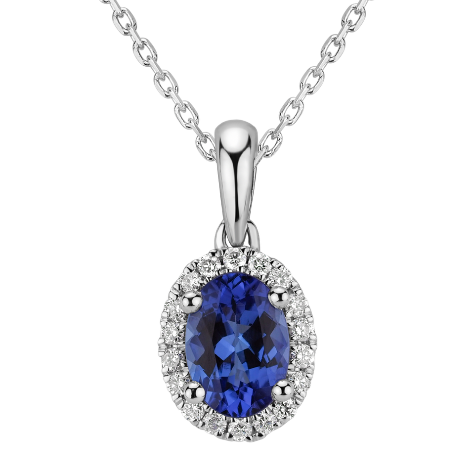 Diamond pendant with Tanzanite Princess