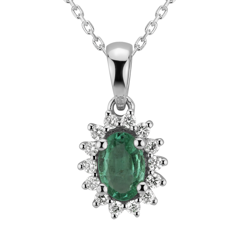 Diamond pendant with Emerald Princess Sparkle