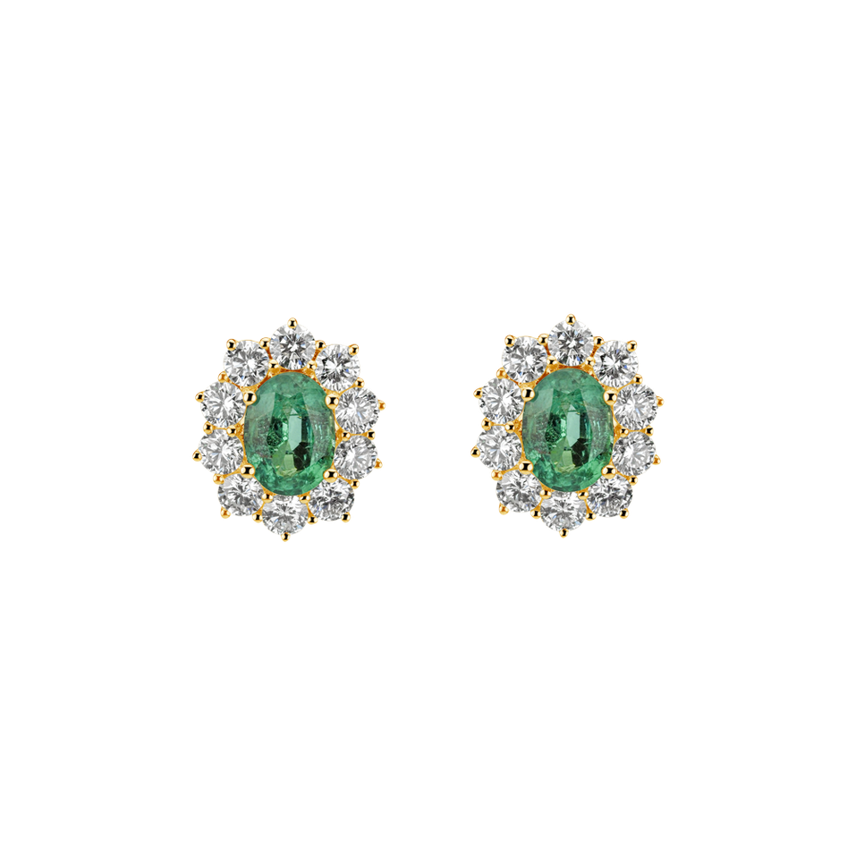 Diamond earrings with Emerald Princess Joy