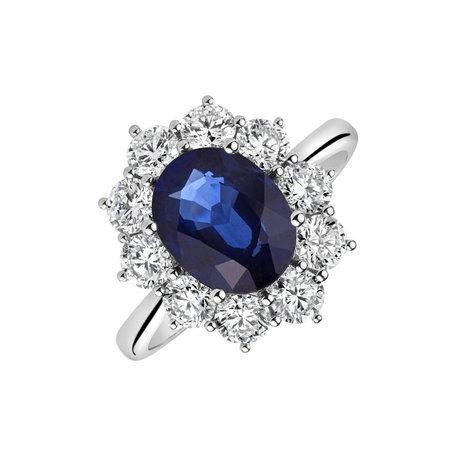 Diamond ring with Sapphire Princess Joy