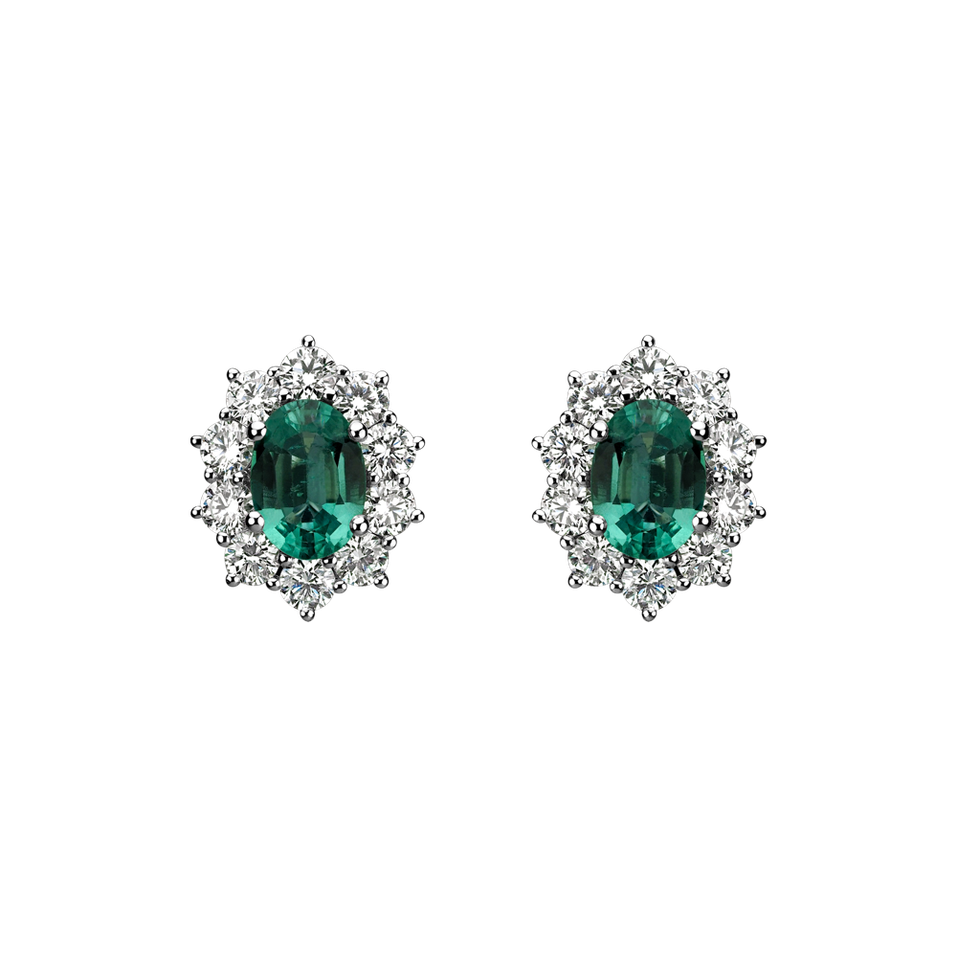 Diamond earrings with Emerald Princess Joy