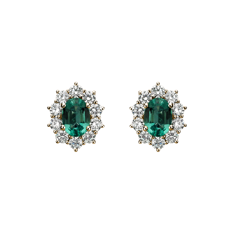 Diamond earrings with Emerald Princess Joy