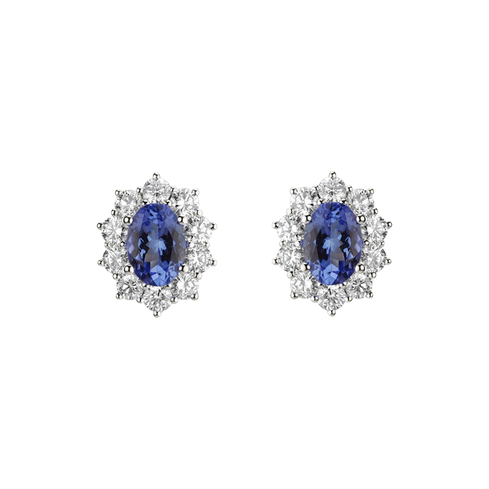 Diamond earrings with Tanzanite Princess Joy