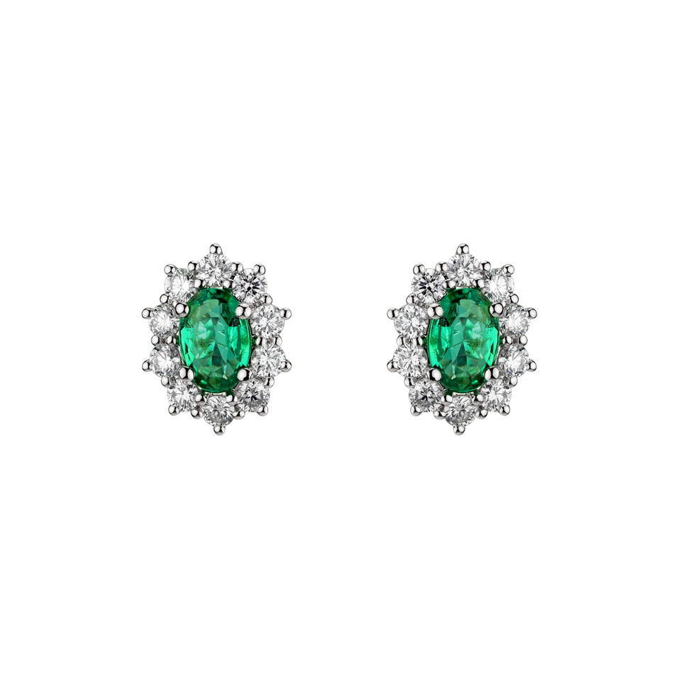 Diamond earrings with Emerald Princess Joy