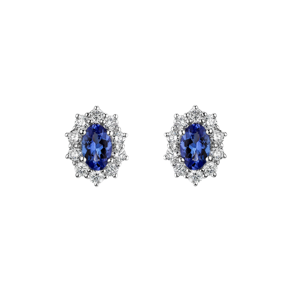 Diamond earrings with Tanzanite Princess Joy