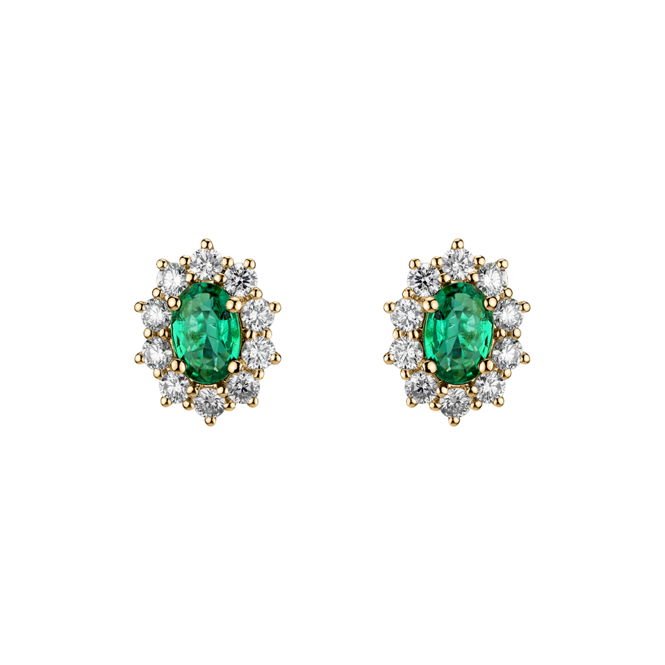 Diamond earrings with Emerald Princess Joy