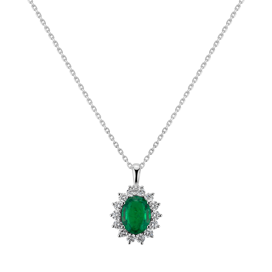 Diamond pendant with Emerald Princess Sparkle