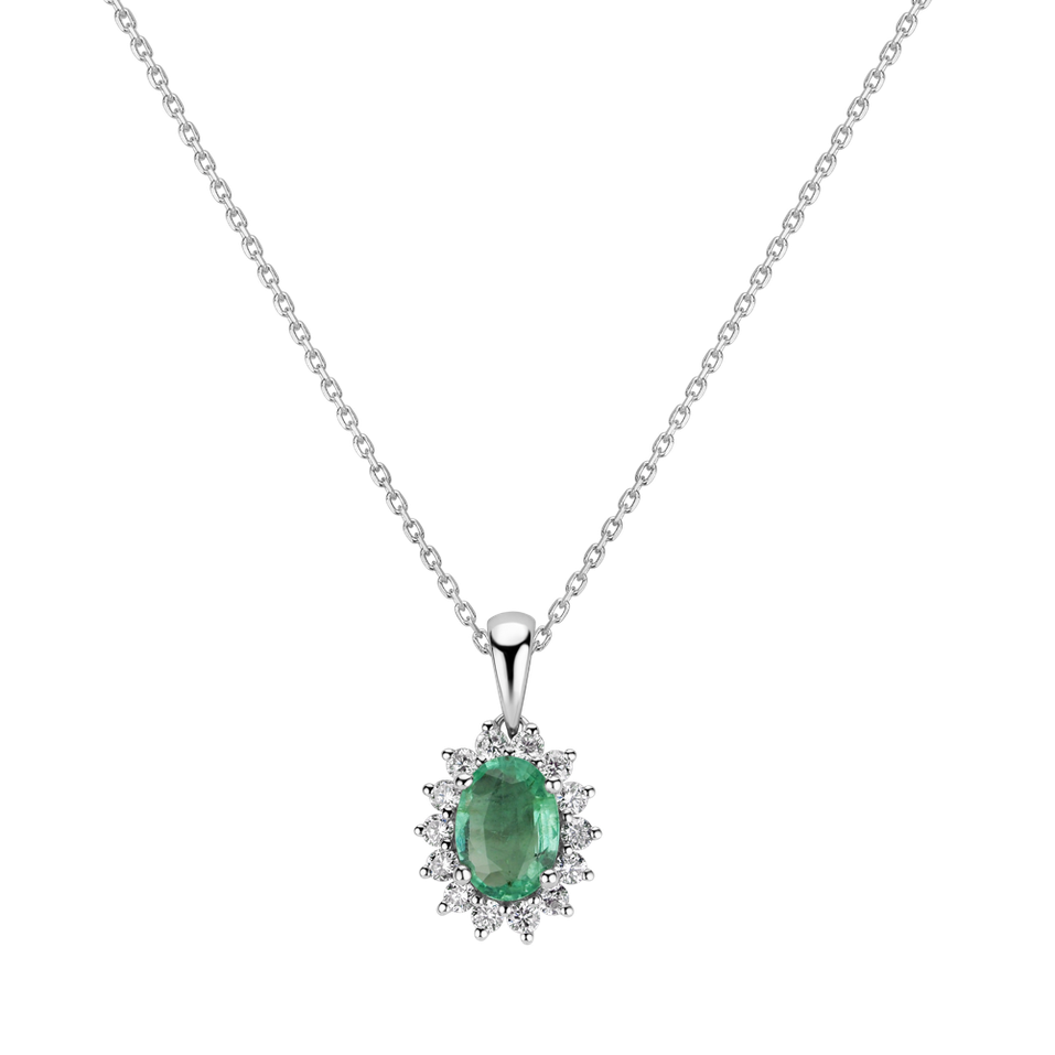 Diamond pendant with Emerald Princess Sparkle