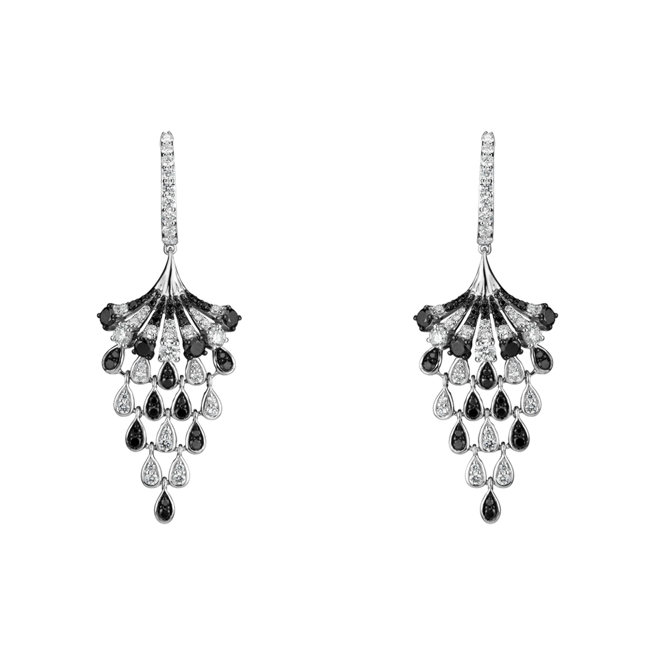 Earrings with black and white diamonds Royal Mesh