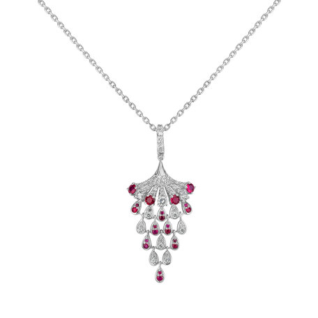 Diamond pendant with Ruby Royal Mesh