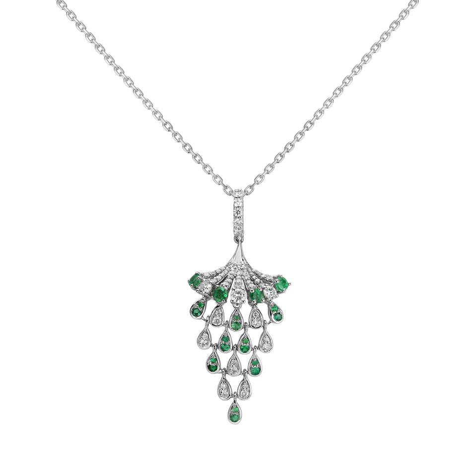 Diamond pendant with Emerald Royal Mesh