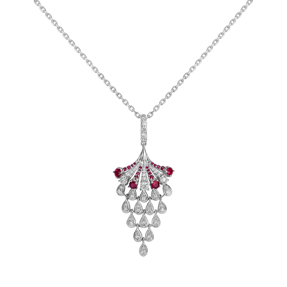 Diamond pendant with Ruby Royal Mesh