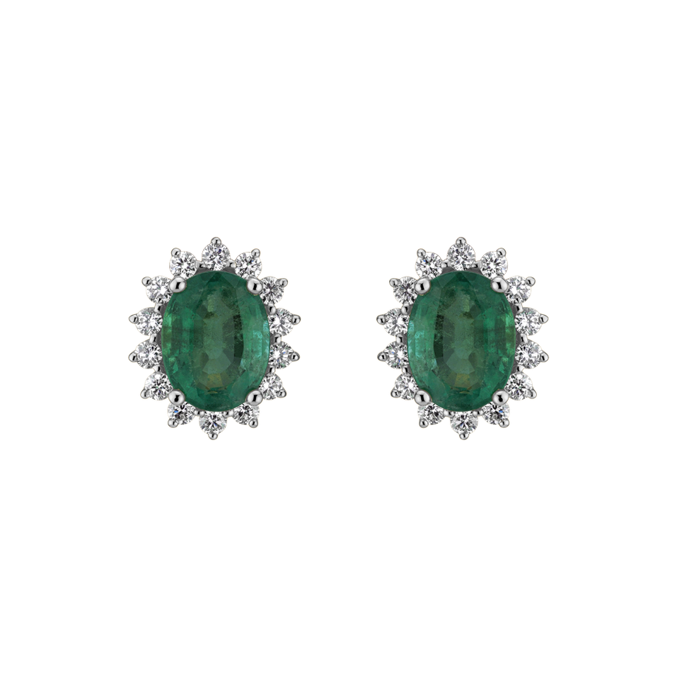 Diamond earrings with Emerald Princess Sparkle