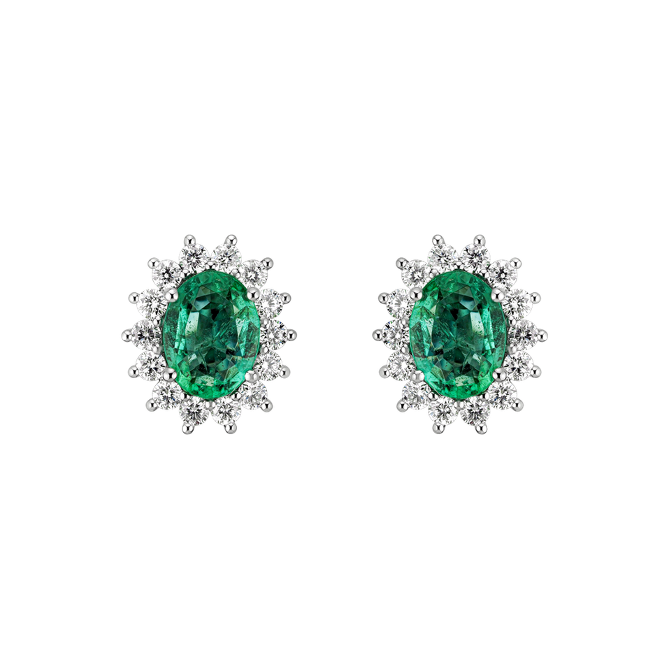 Diamond earrings with Emerald Princess Sparkle