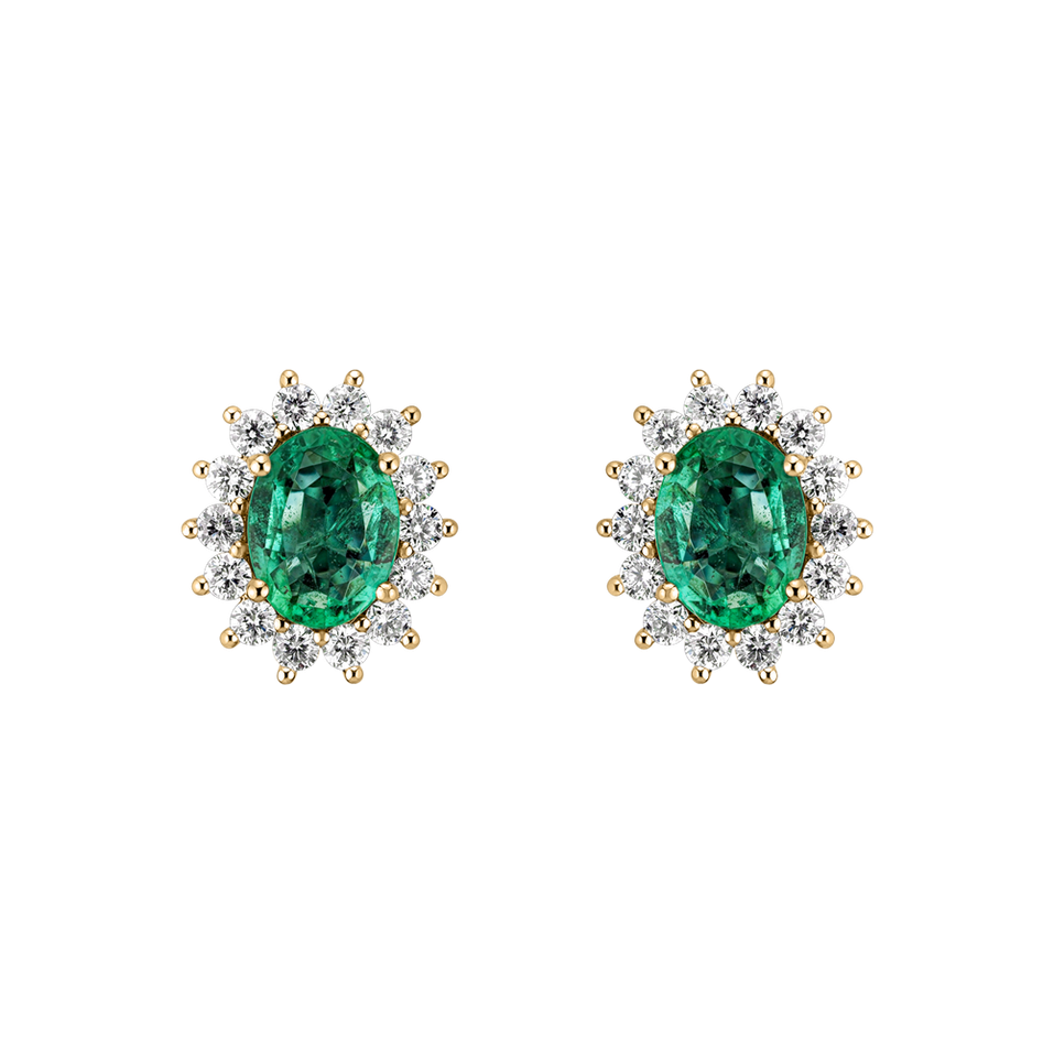 Diamond earrings with Emerald Princess Sparkle