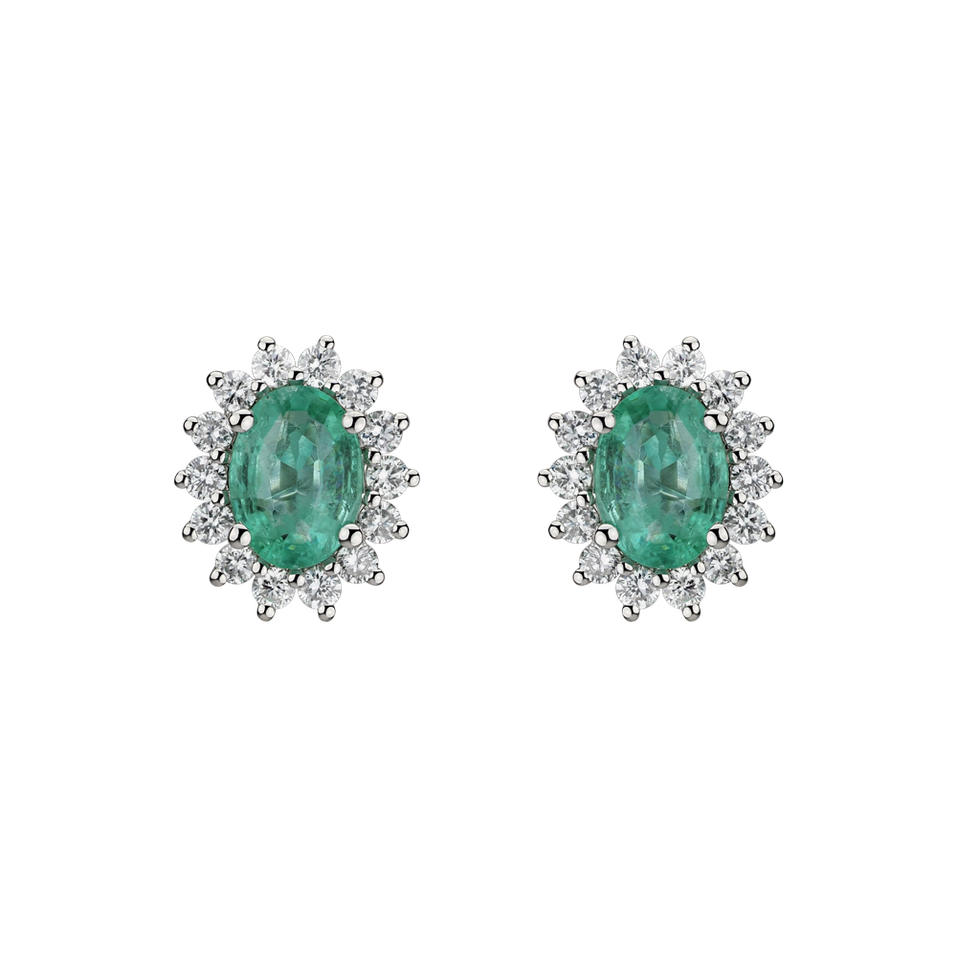 Diamond earrings with Emerald Princess Sparkle