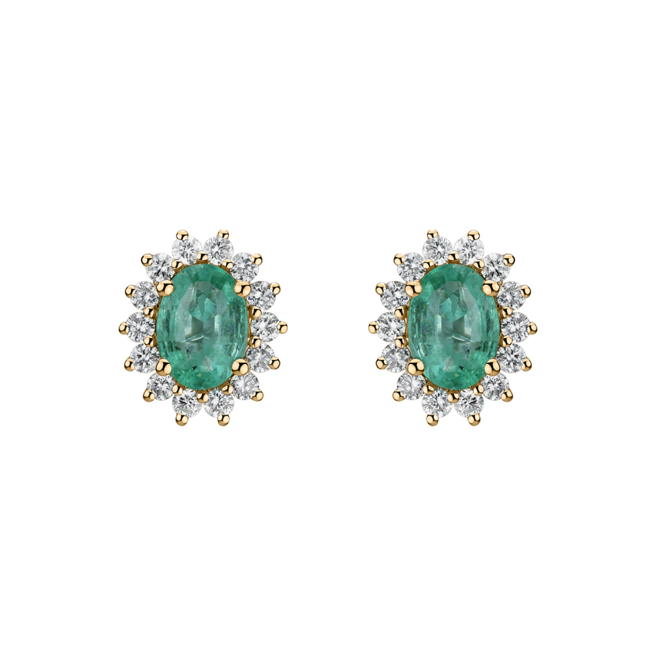 Diamond earrings with Emerald Princess Sparkle