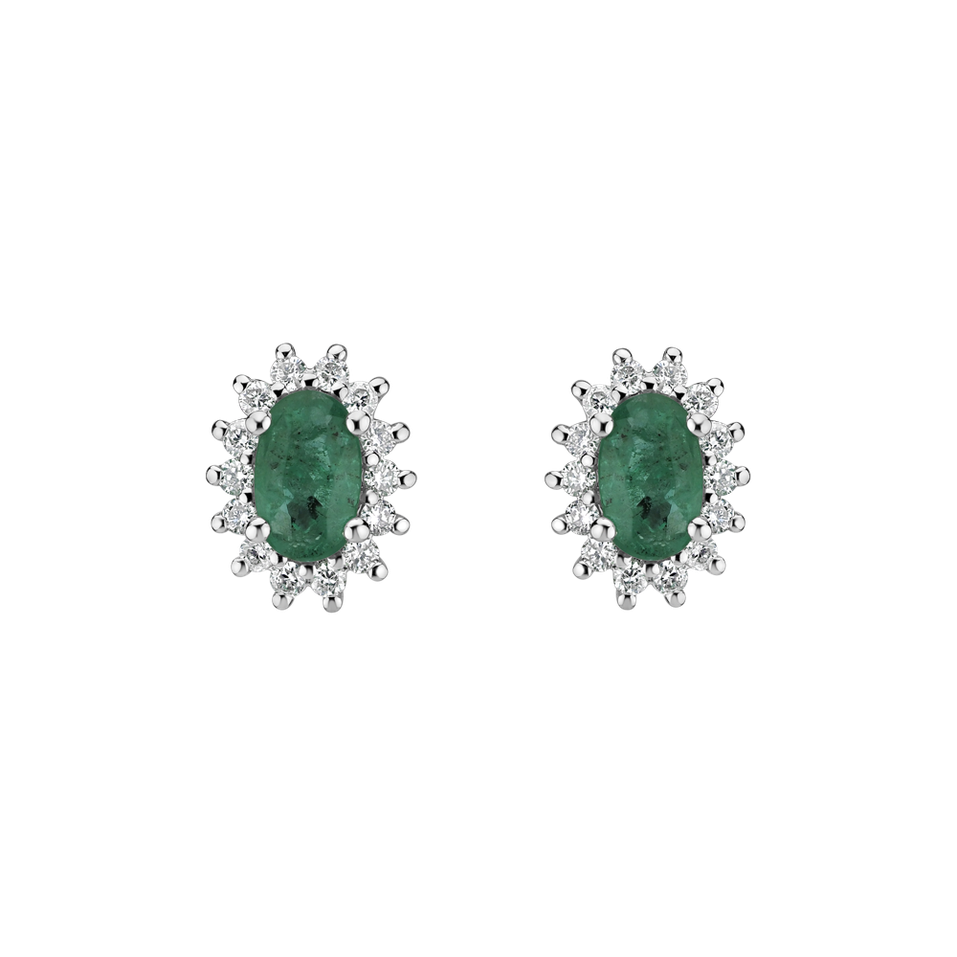 Diamond earrings with Emerald Princess Sparkle