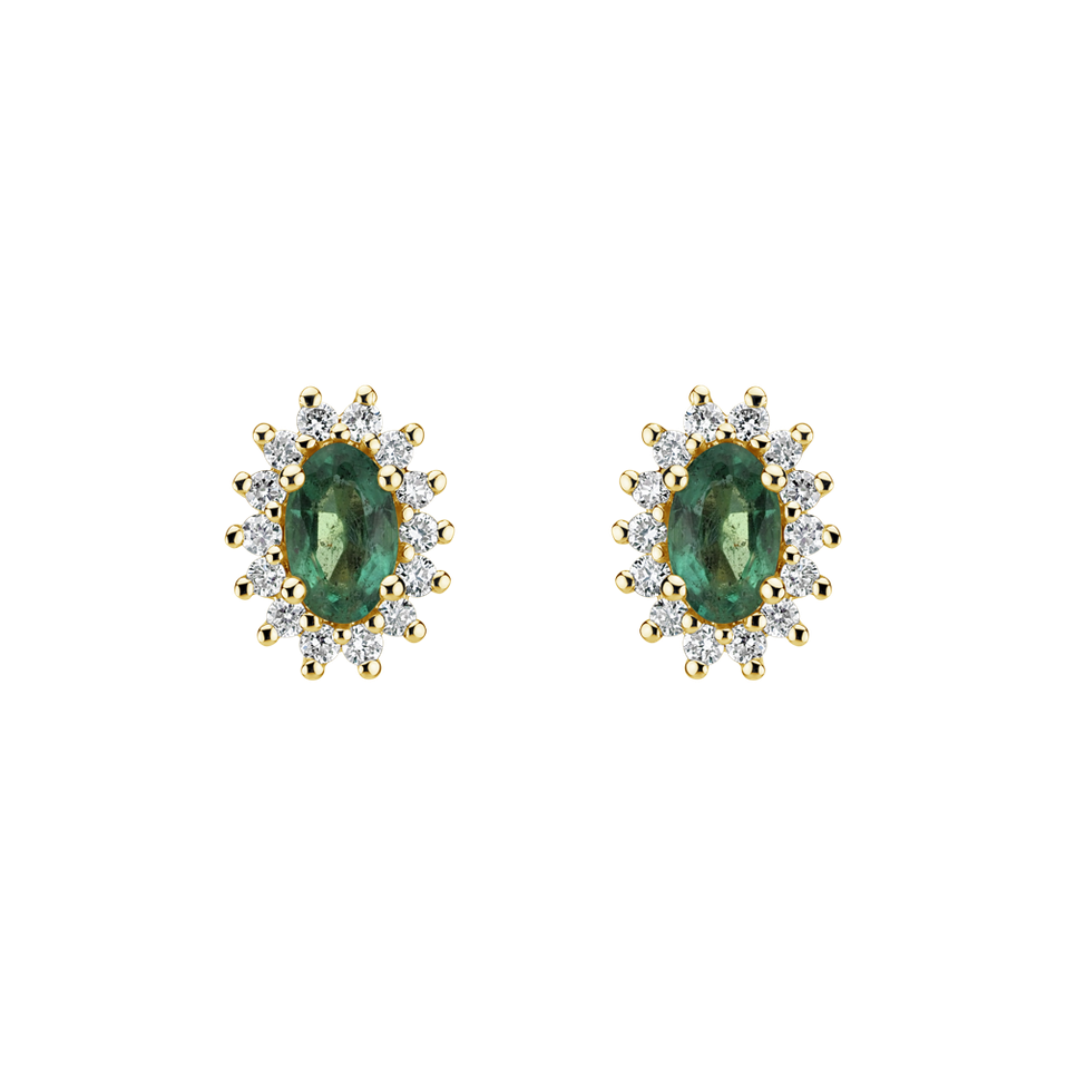 Diamond earrings with Emerald Princess Sparkle