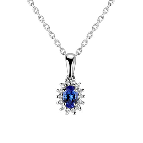 Diamond pendant with Tanzanite Princess