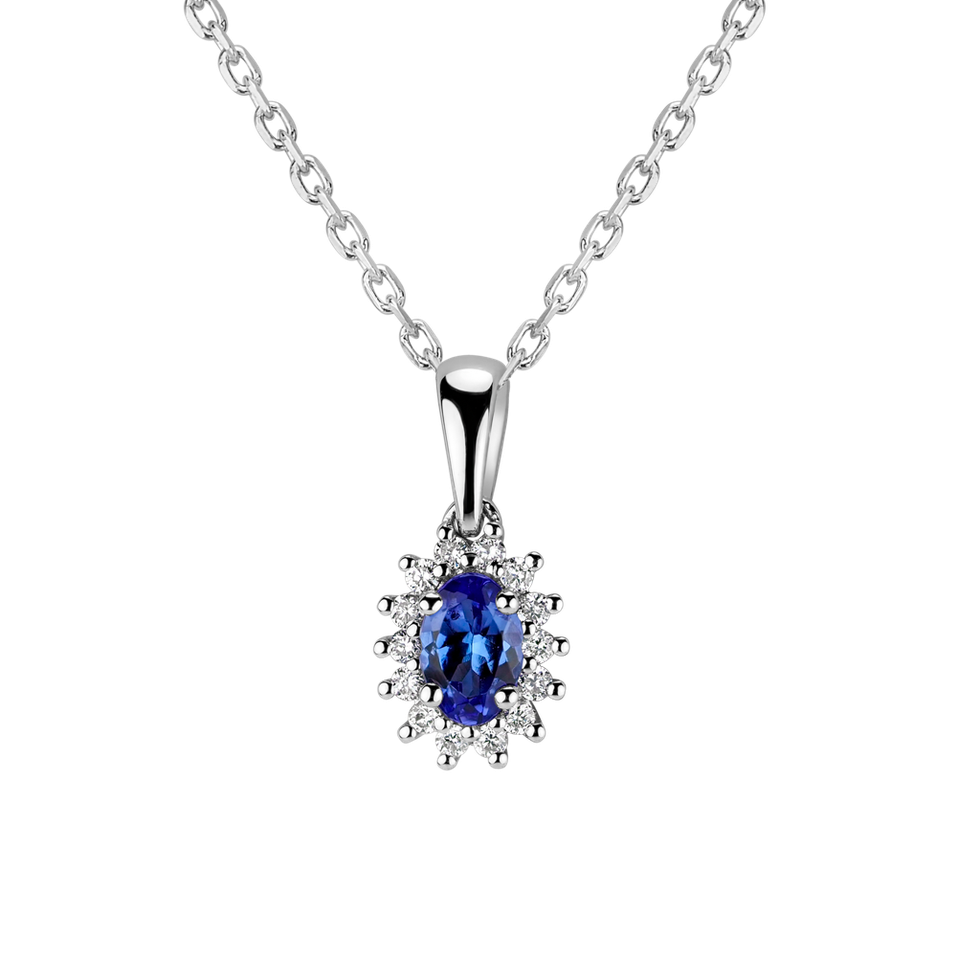 Diamond pendant with Tanzanite Princess