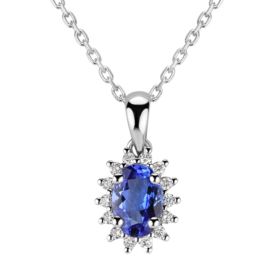 Diamond pendant with Tanzanite Princess