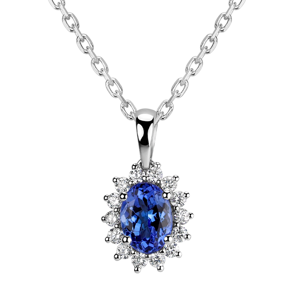 Diamond pendant with Tanzanite Princess