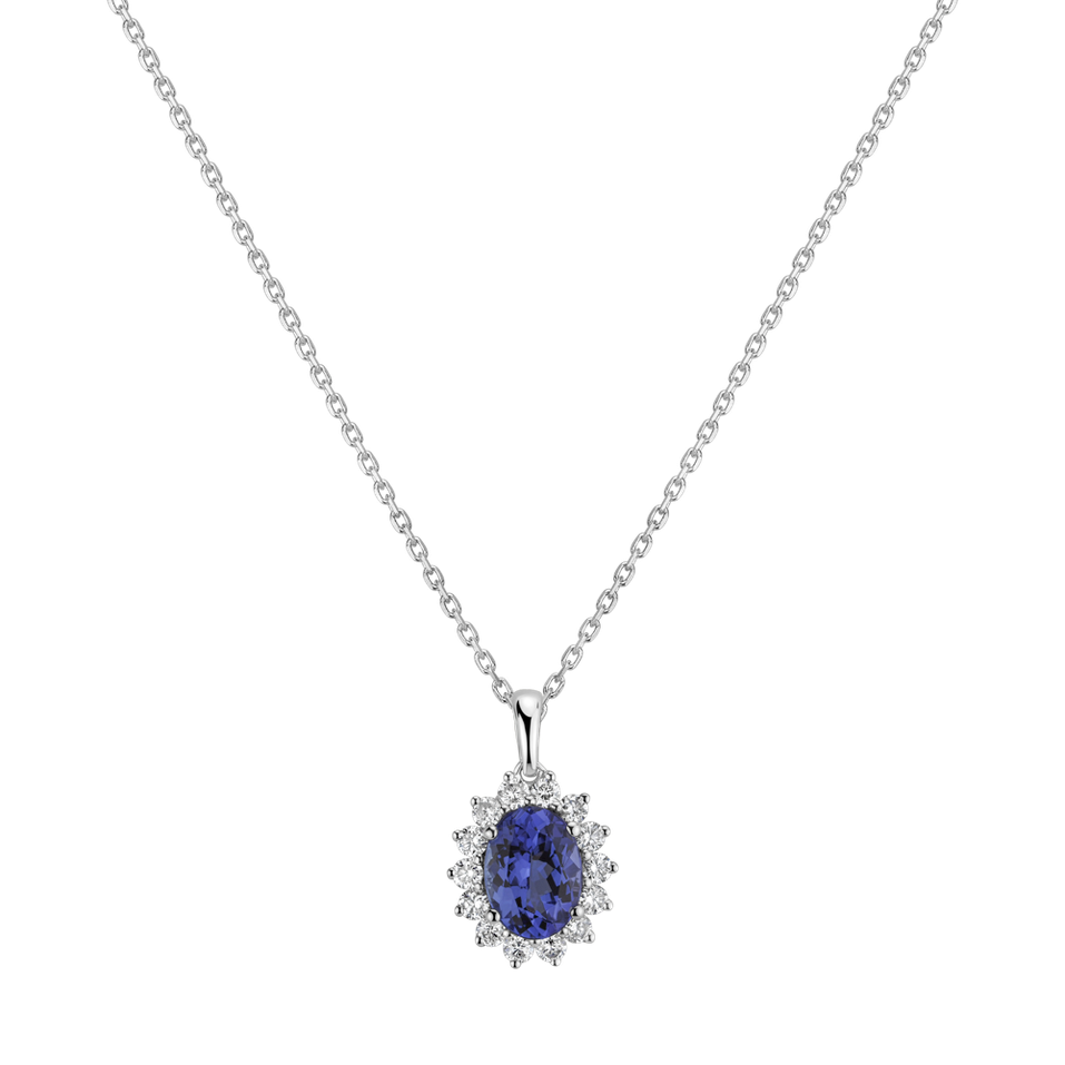 Diamond pendant with Tanzanite Princess