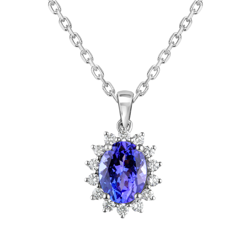 Diamond pendant with Tanzanite Princess