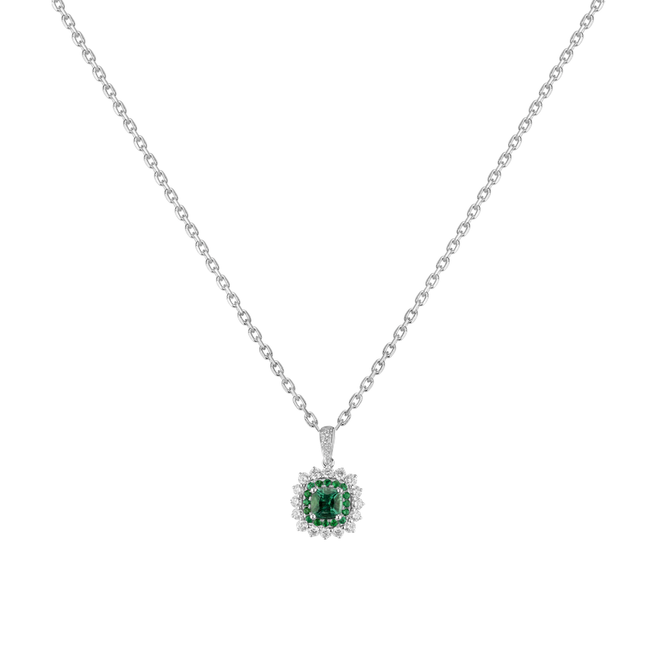 Diamond pendant with Emerald Radiant Shine