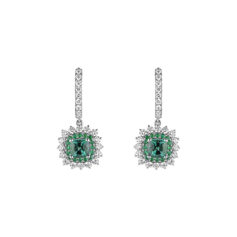 Diamond earrings with Emerald Radiant Shine