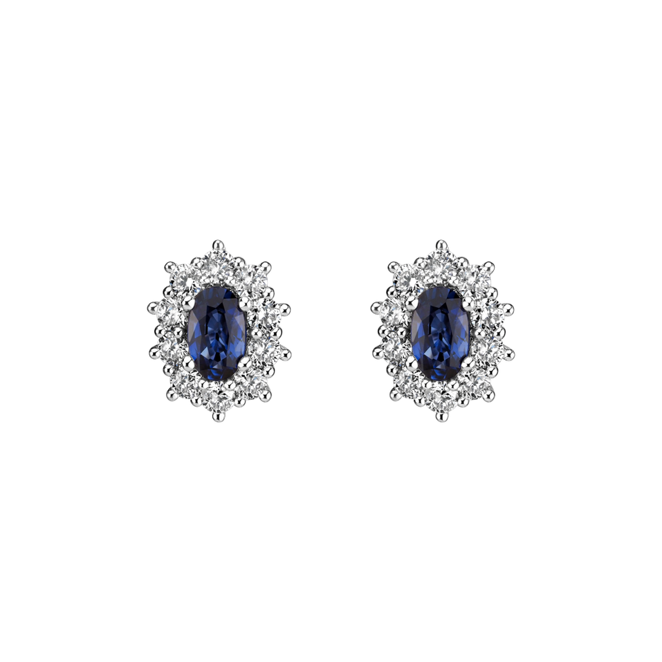 Diamond earrings with Sapphire Princess Joy