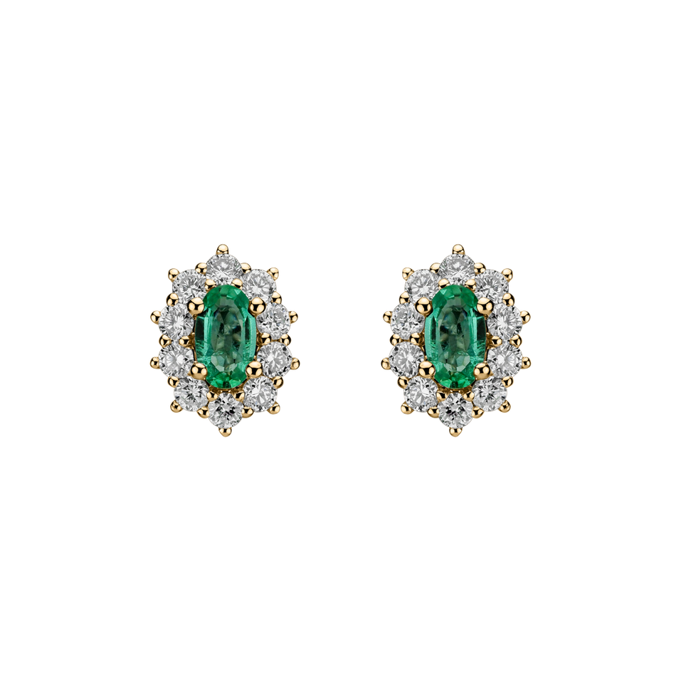 Diamond earrings with Emerald Princess Joy