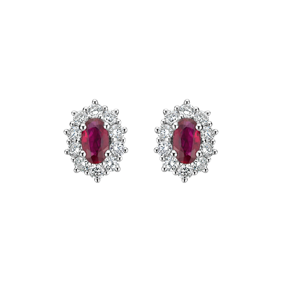 Diamond earrings with Ruby Princess