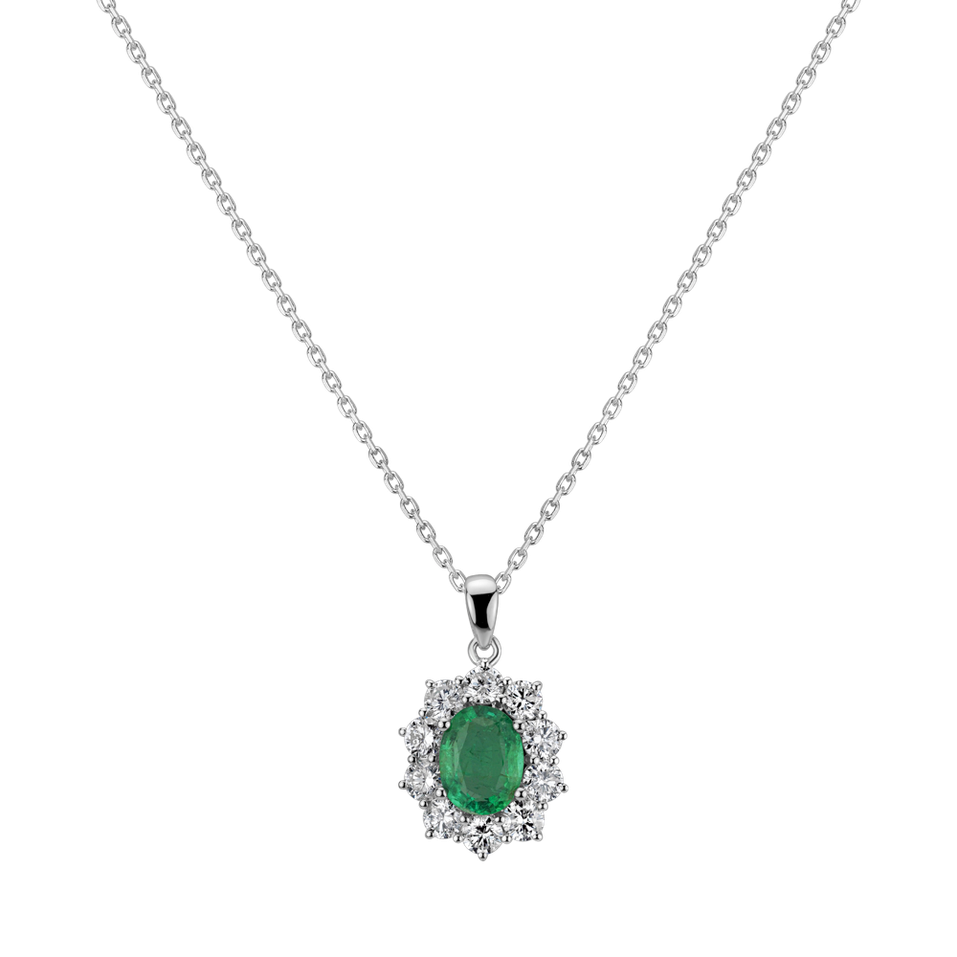 Diamond pendant with Emerald Goddess Elegance