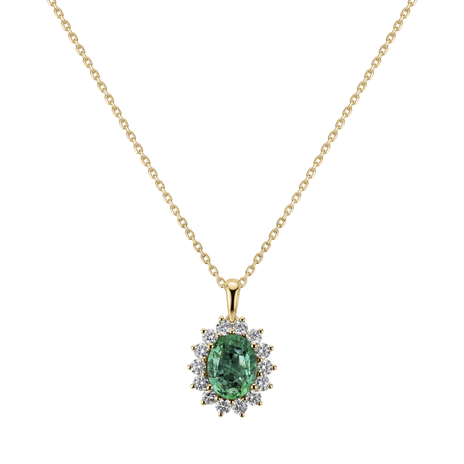 Diamond pendant with Emerald Goddess Elegance