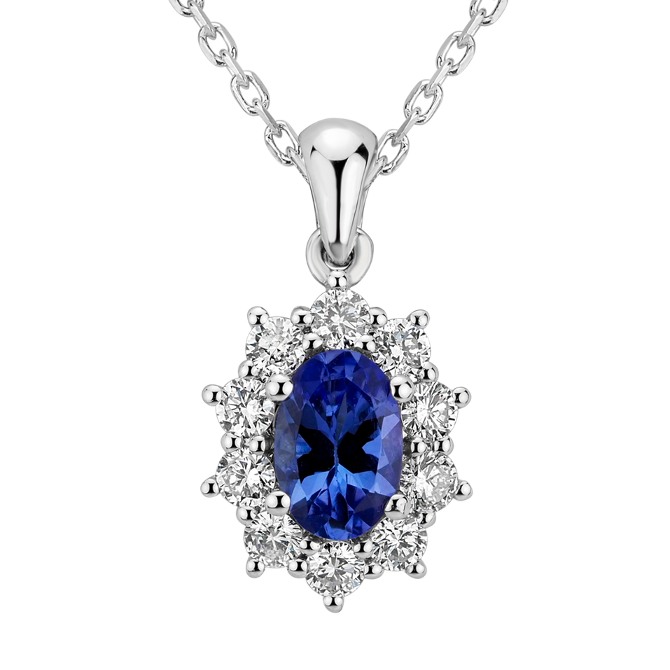 Diamond pendant with Tanzanite Princess