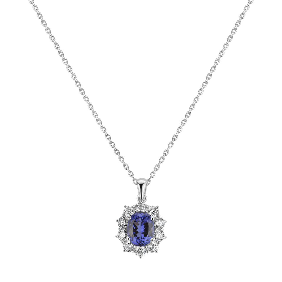 Diamond pendant with Tanzanite Princess