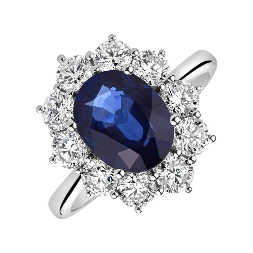 Diamond ring with Sapphire Princess