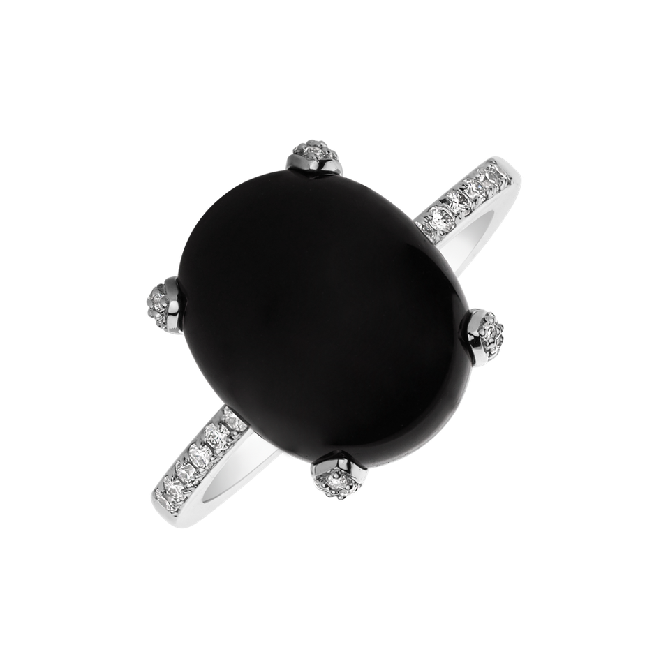 Diamond ring with Onyx Niche