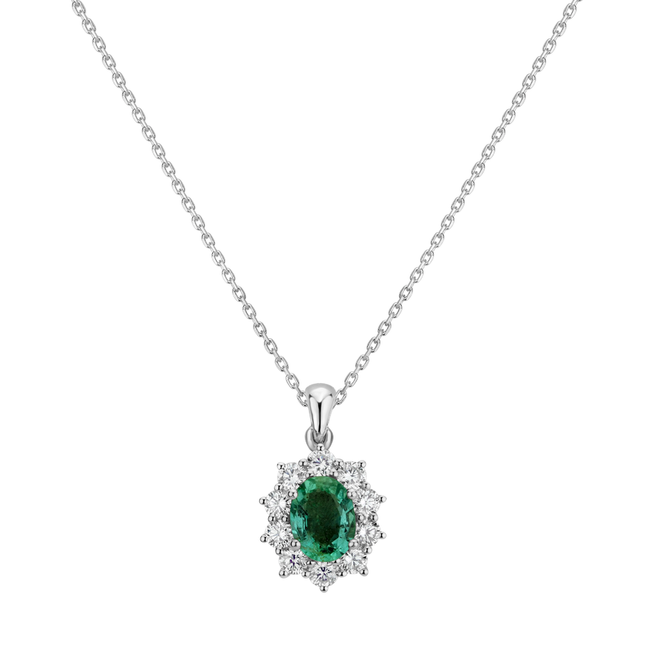 Diamond pendant with Emerald Goddess Elegance