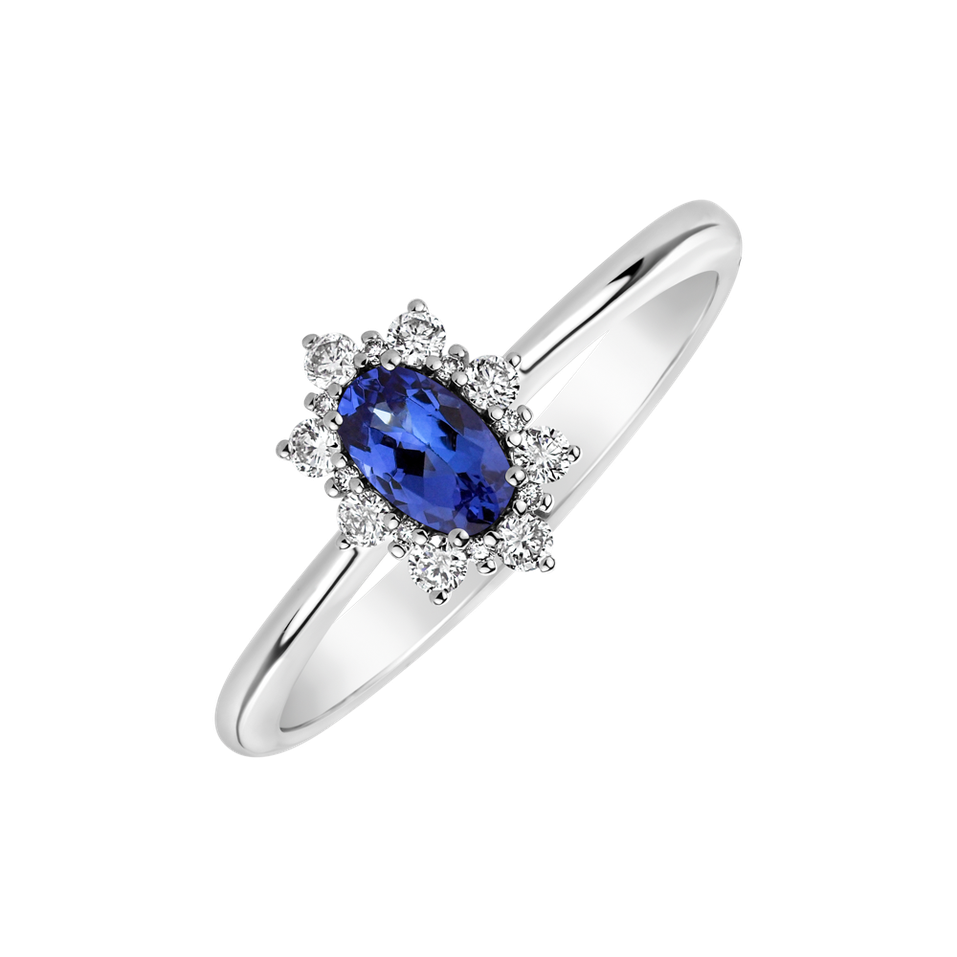 Diamond ring with Tanzanite Trixie Princess