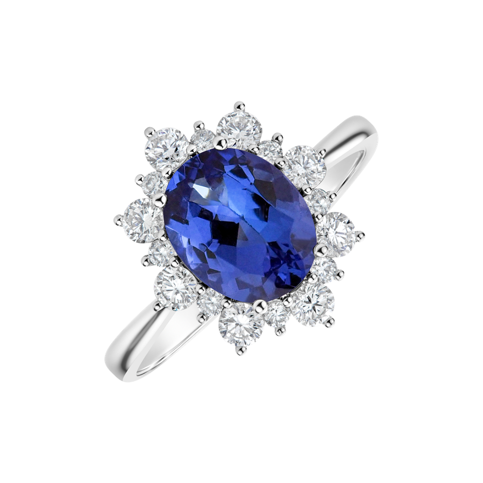 Diamond ring with Tanzanite Trixie Princess