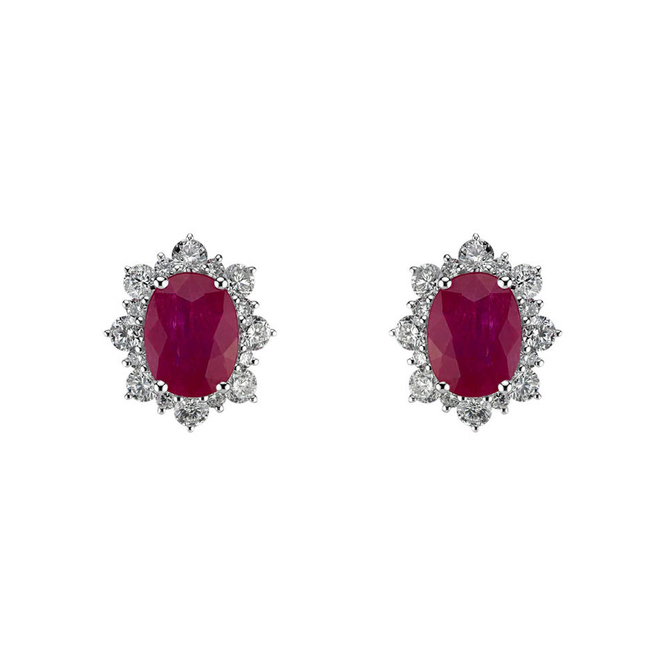 Diamond earrings with Ruby Mary Magdalene