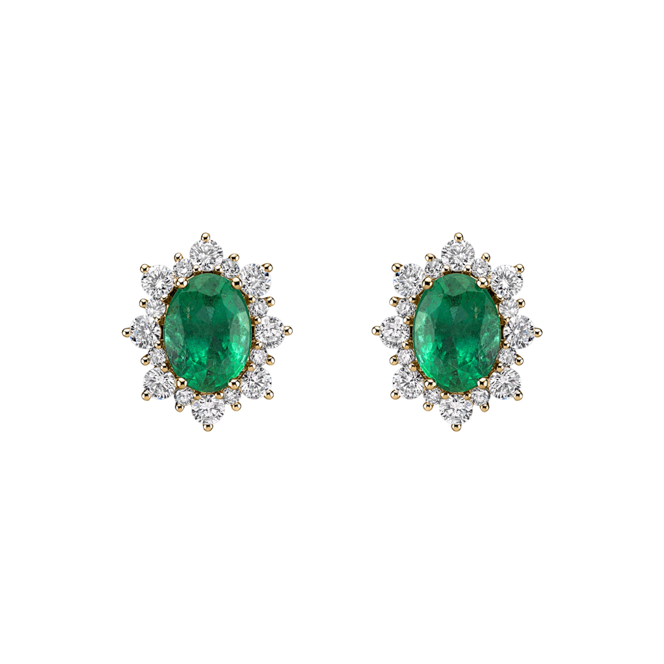 Diamond earrings with Emerald Mary Magdalene