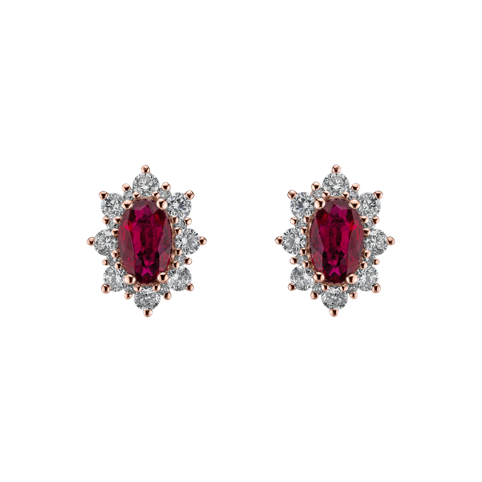 Diamond earrings with Ruby Mary Magdalene