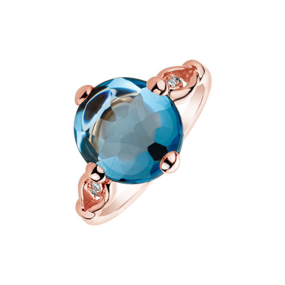 Diamond ring with Topaz Planet of Love