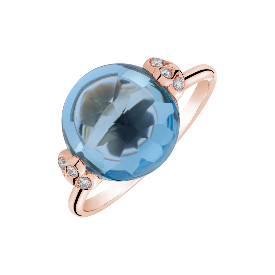 Diamond ring with Topaz Heaven Czarina