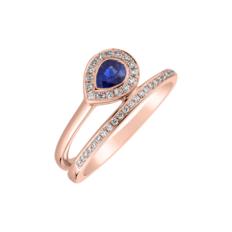 Diamond ring with Sapphire Perrette